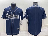 Men's Dallas Cowboys Customized Navy Cool Base Stitched Baseball Jersey,baseball caps,new era cap wholesale,wholesale hats
